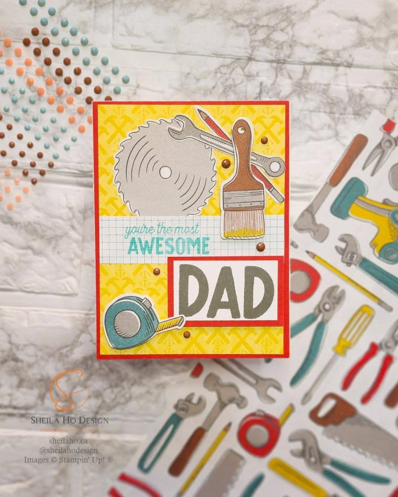 An Awesome Dad greeting card handcrafted with Stampin' Up! Sale-A-Bration products