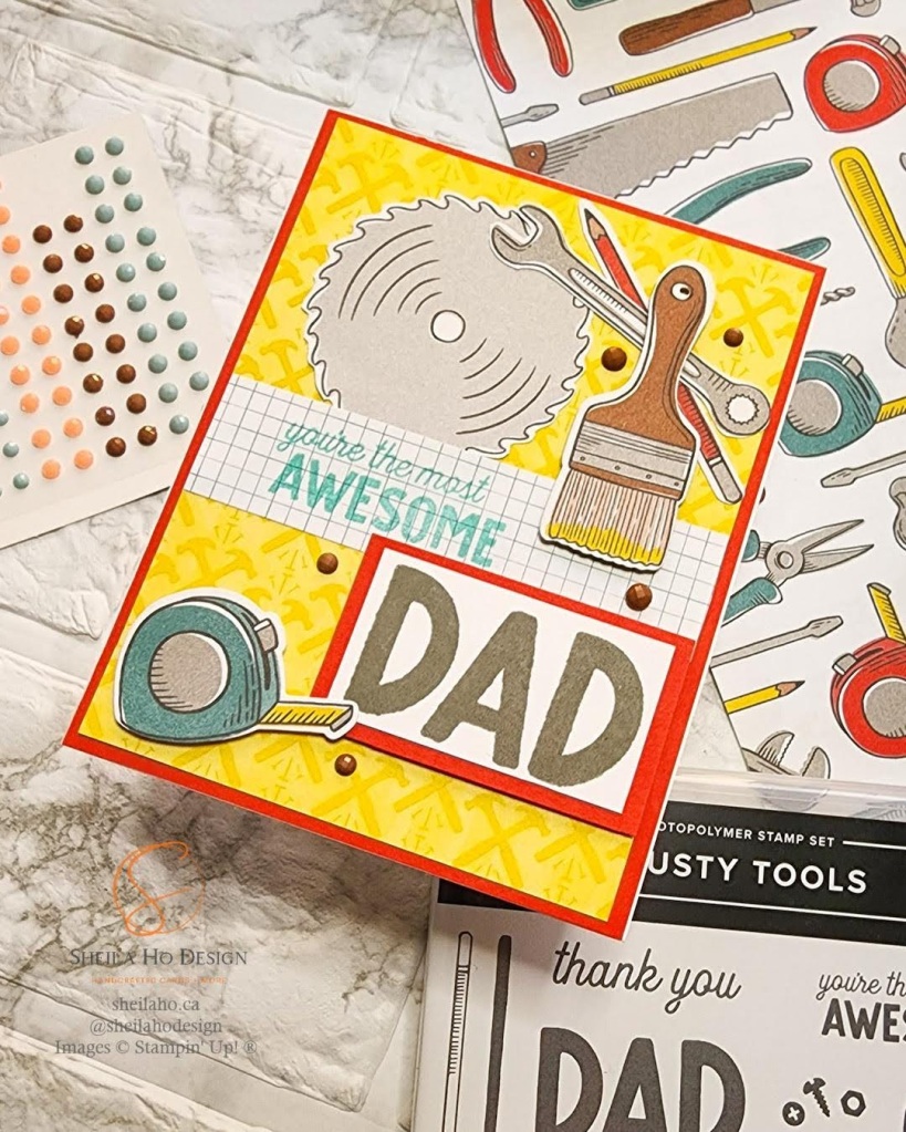 An Awesome Dad greeting card handcrafted with Stampin' Up! Sale-A-Bration products